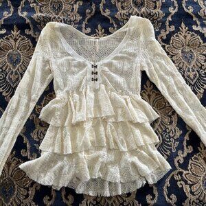 Lace ruffle shirt